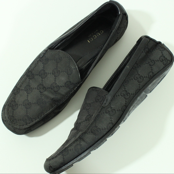 black canvas loafers